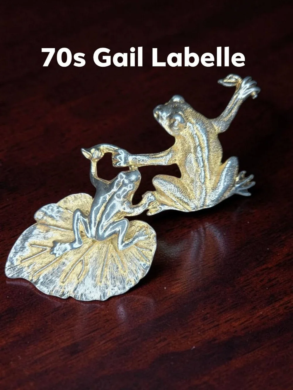 Hard-to-find 1970s-early 1980s Gail Labelle gold-toned Belt Buckle